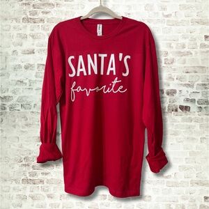 Christmas shirt, Santa’s favorite t shirt, red graphic t shirt NWT T shirt